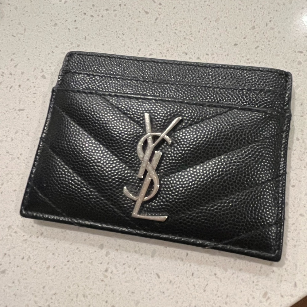 Black YSL cardholder. No marks